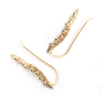 Aqualora - Gold earrings | עגיל זהב מטפס אקווה לורה