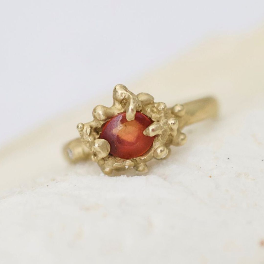 SUNNY GOLD RING  | טבעת זהב עם ספיר כתום